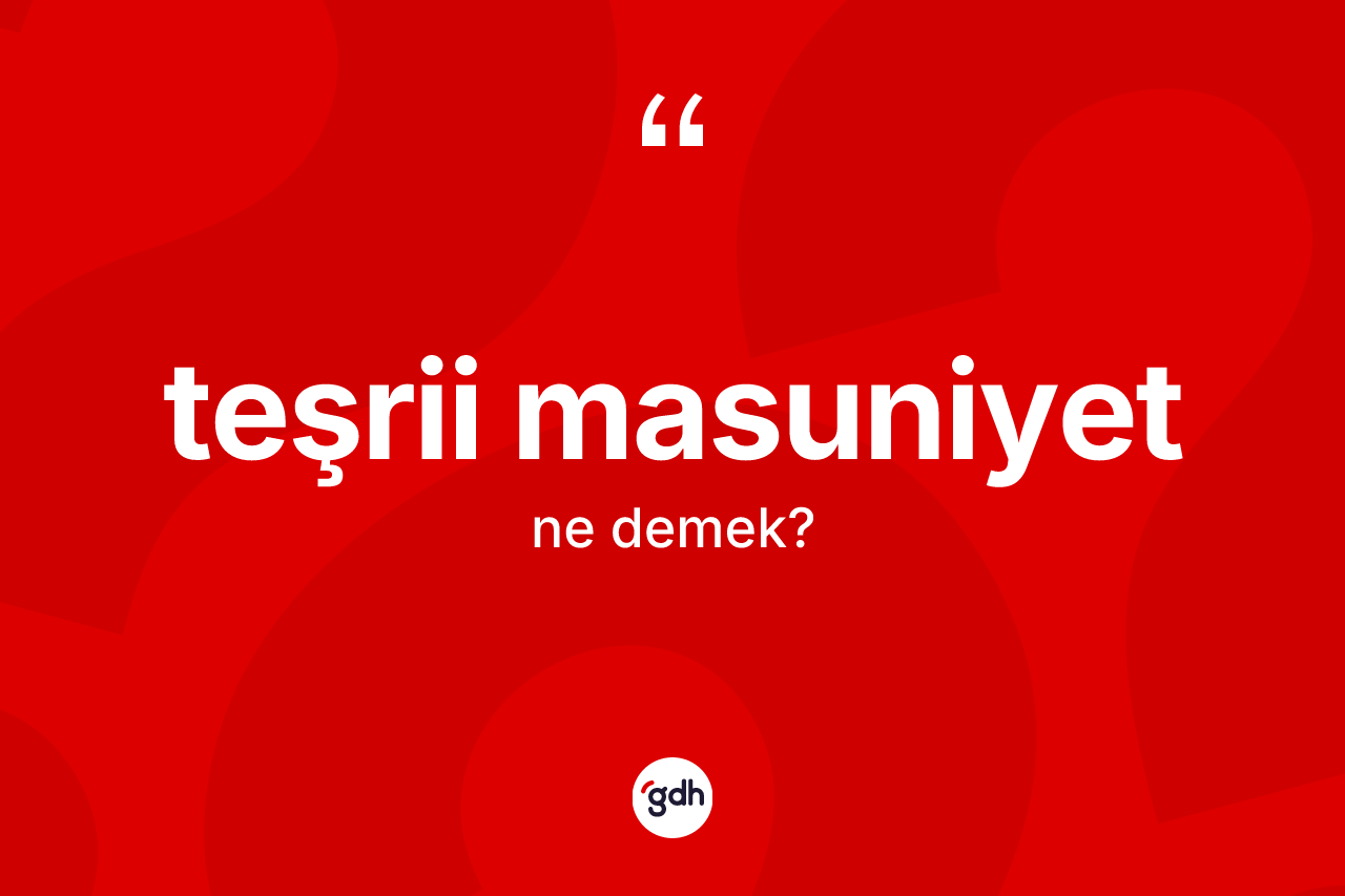 Teşrii masuniyet ne demek? Teşrii masuniyet kelimesinin TDK'ya göre açıklaması nedir?