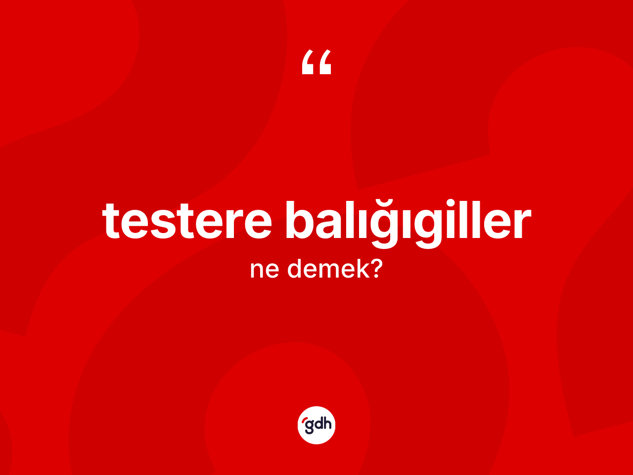 Testere balığıgiller kelimesinin sözlükteki tanımı nedir? Testere balığıgiller kelimesinin TDK anlamı nedir?