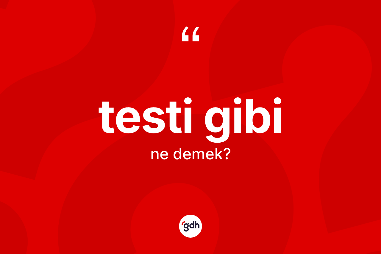 Testi gibi ifadesinin anlamı nedir? Testi gibi ifadesinin kaç farklı anlamı var?