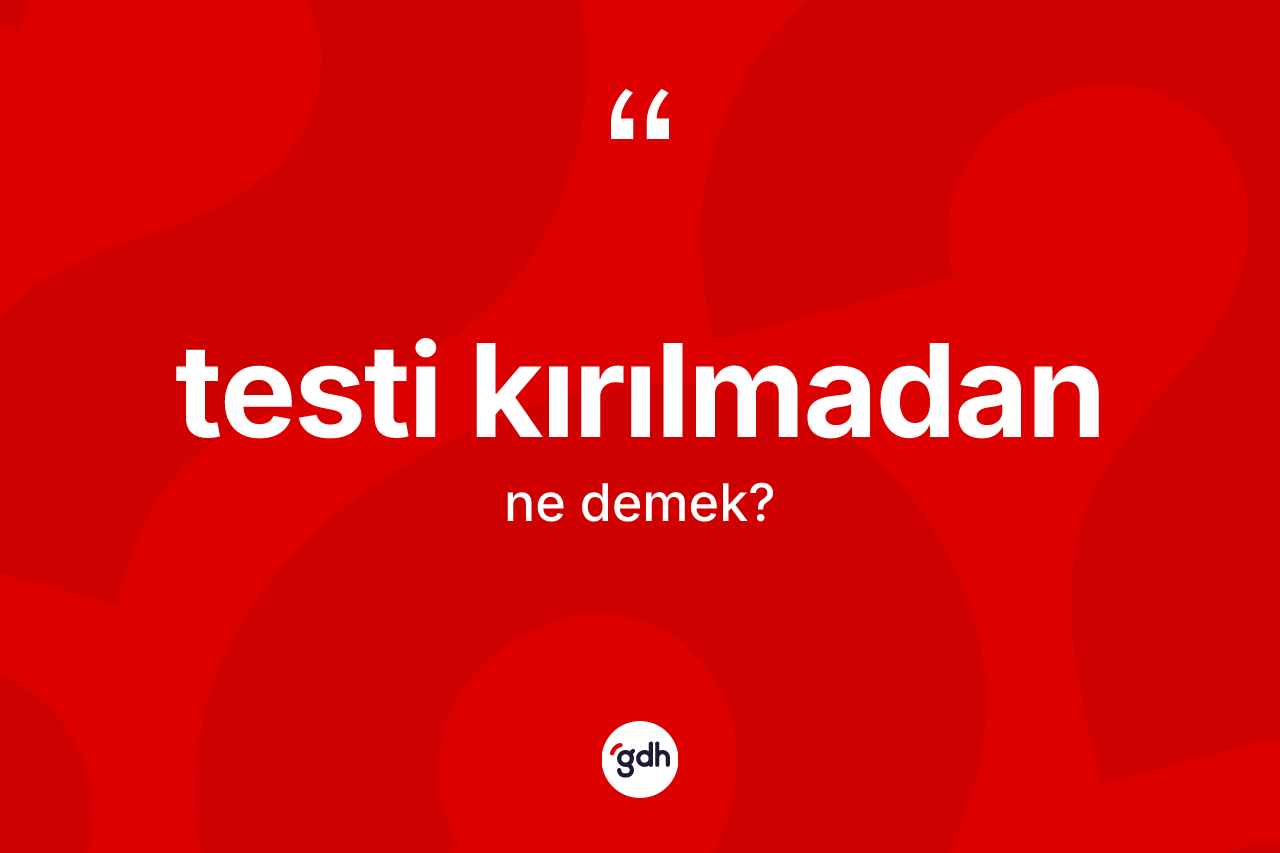 Testi kırılmadan ne demek? Testi kırılmadan sözünün sözlük anlamı nedir?