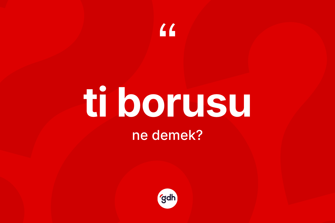 Ti borusu kelimesinin anlamı nedir? Ti borusunun TDK'ya göre anlamı nedir?