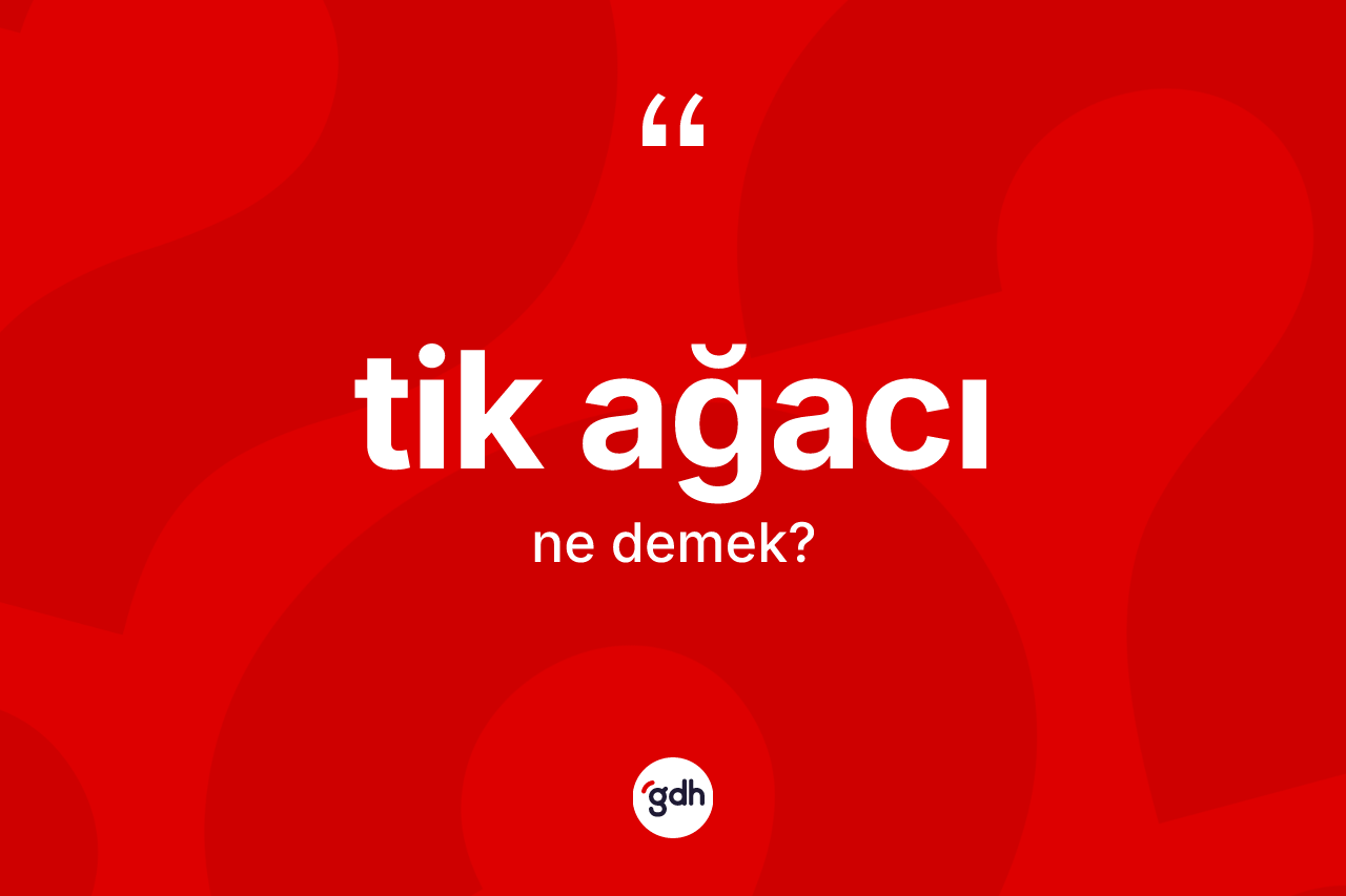 Tik ağacı kelimesi ne anlama gelir? Tik ağacı kelimesinin özellikleri nelerdir?