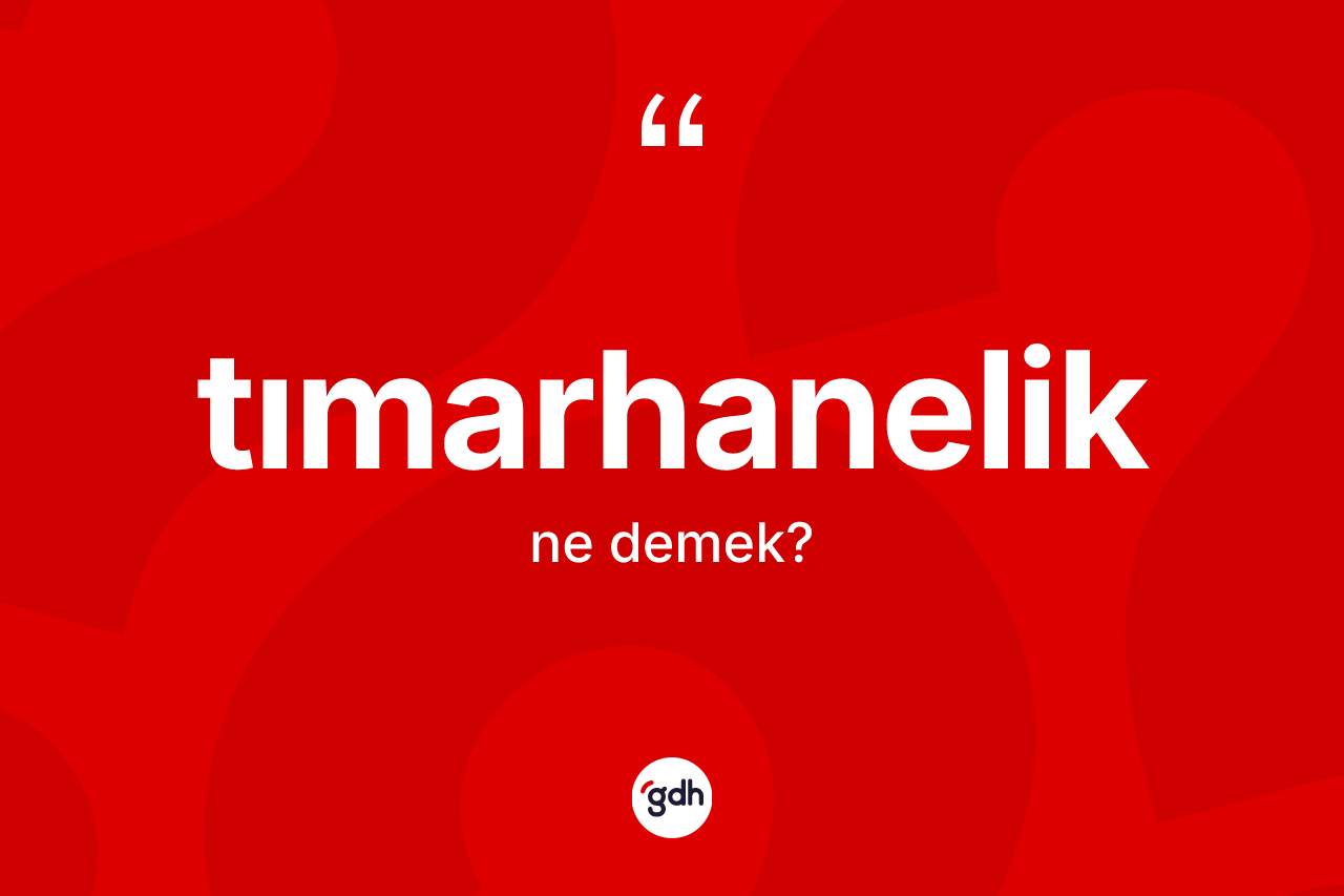 Tımarhanelik nedir? Tımarhaneliğin sözlükteki anlamı nedir?