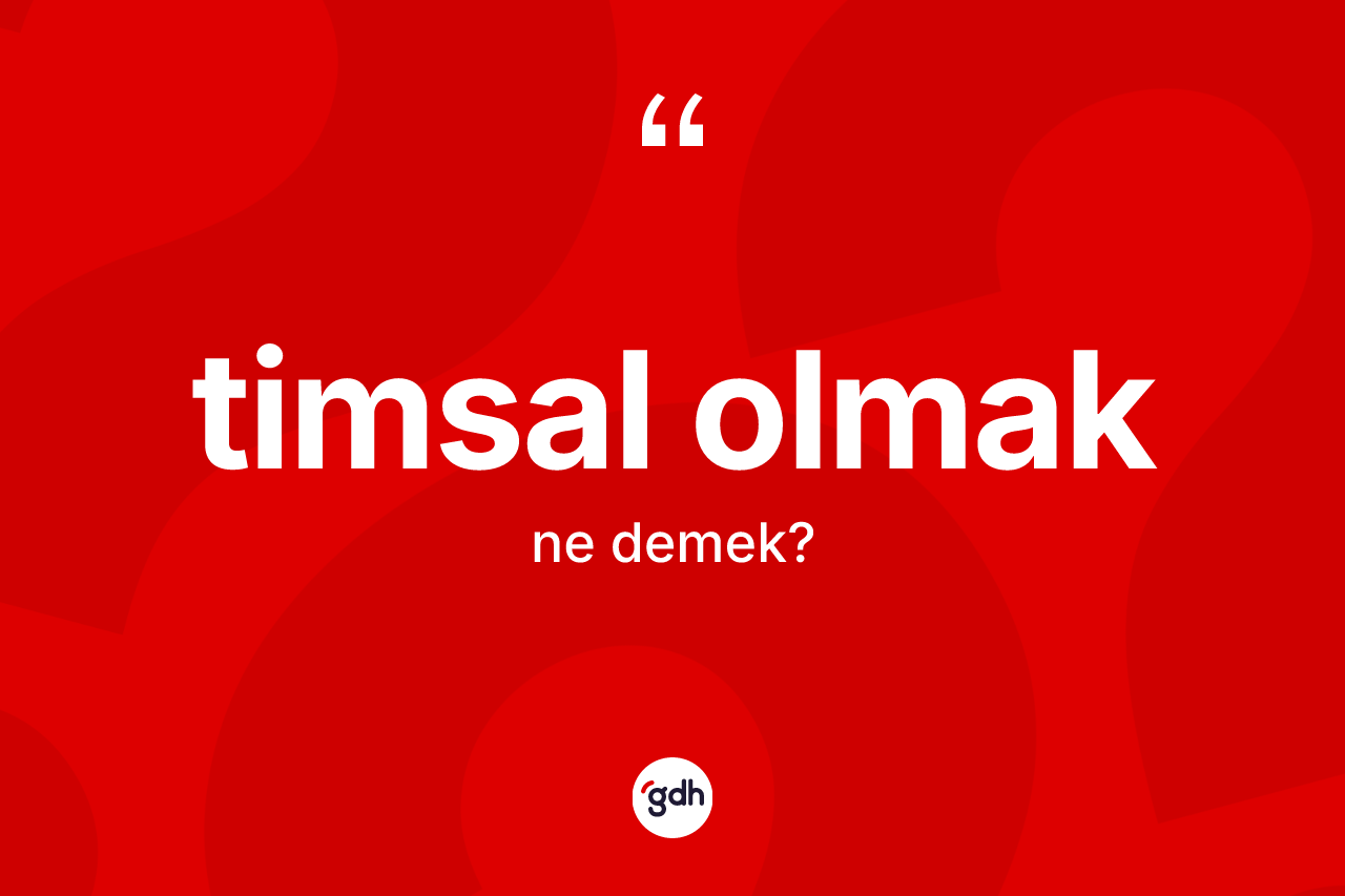 Timsal olmak ifadesinin tanımı nedir? Timsal olmak ifadesi nerede kullanılır?