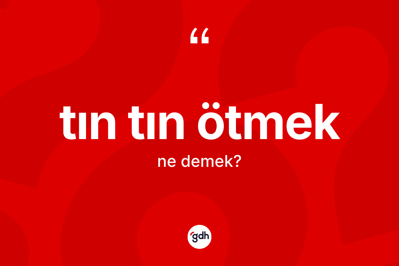 Tın tın ötmek ifadesinin anlamı nedir? Tın tın ötmek ifadesi nerede kullanılır?