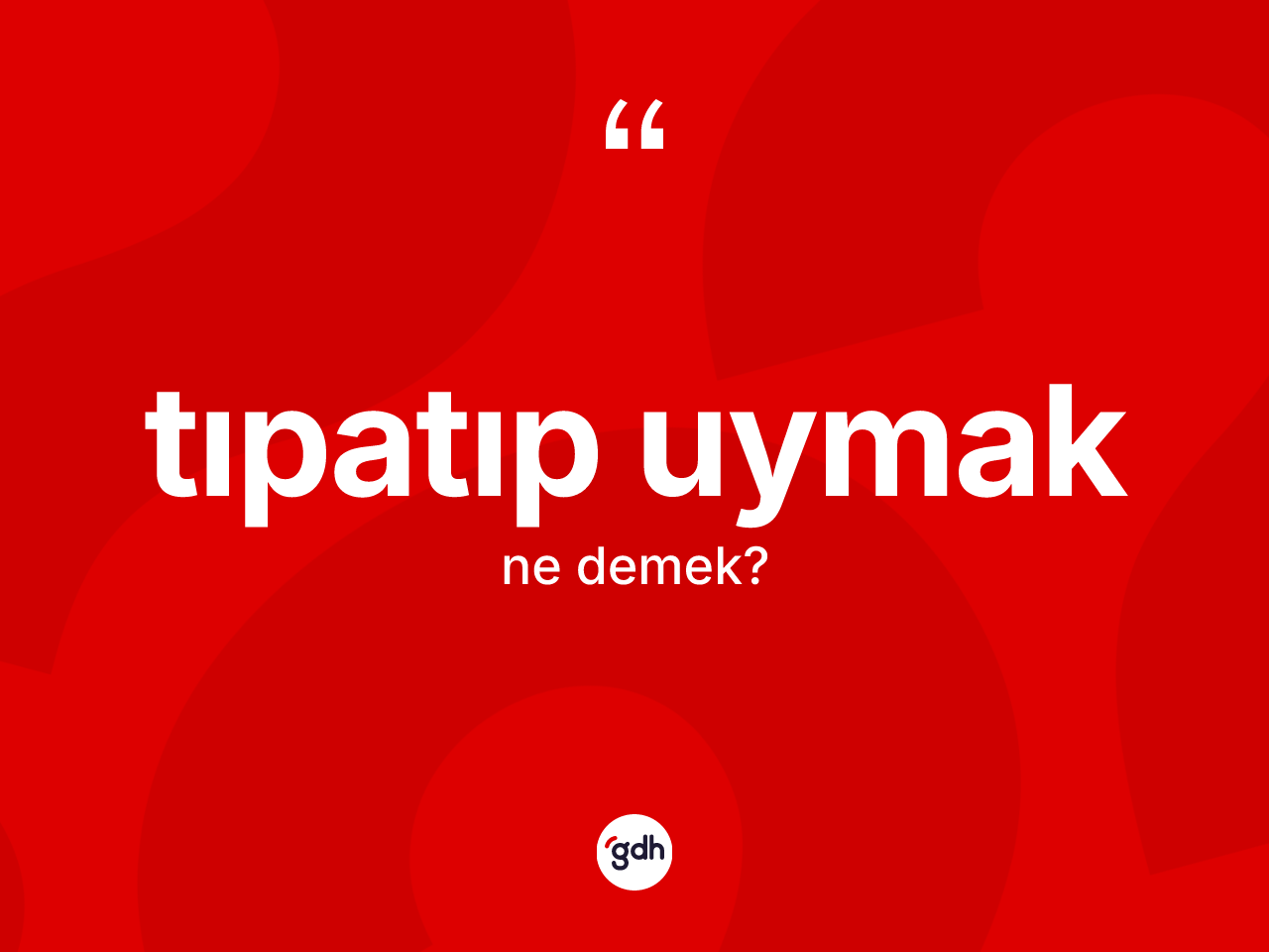 Tıpatıp uymak nedir? Tıpatıp uymak sözünün TDK açıklaması nedir?