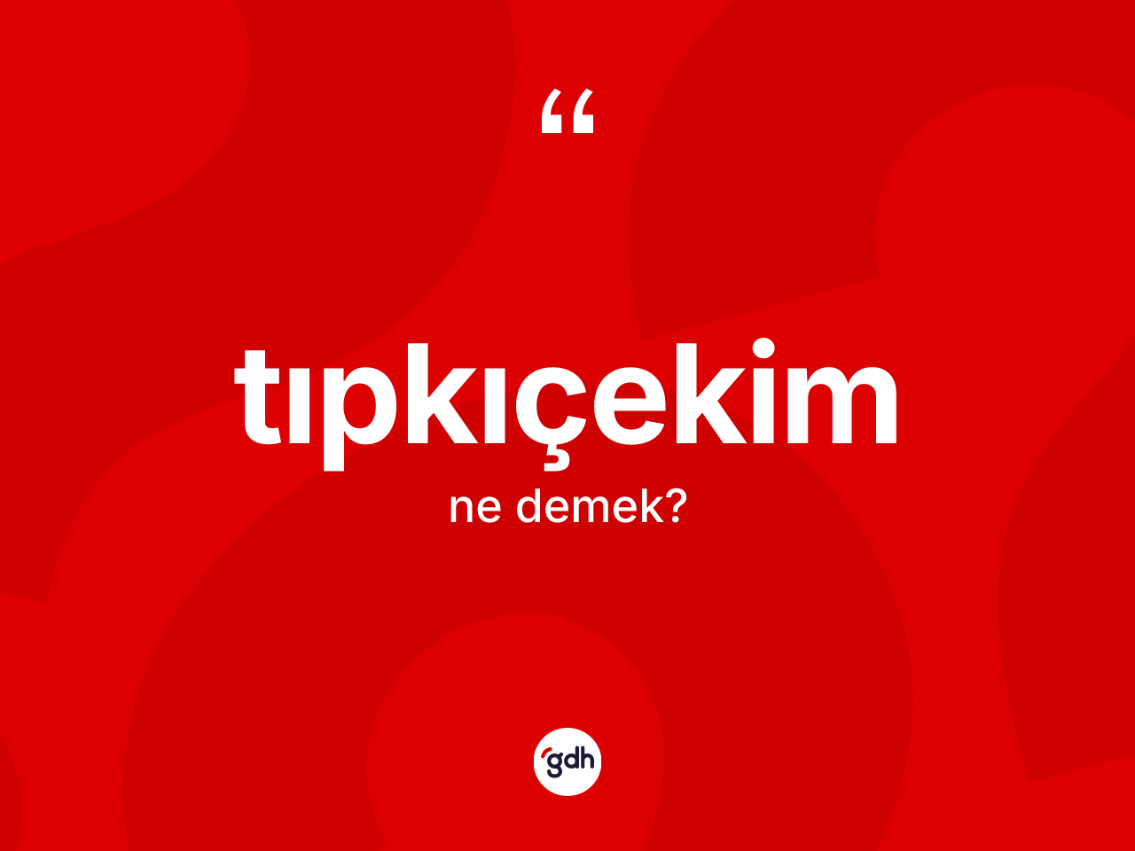 Tıpkıçekim kelimesinin anlamı nedir? Tıpkıçekim kelimesinin TDK'ya göre açıklaması nedir?