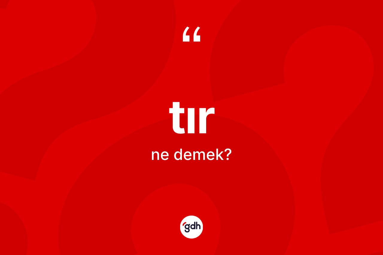 Tır ne anlama gelir? Tırın TDK'ya göre anlamı nedir?