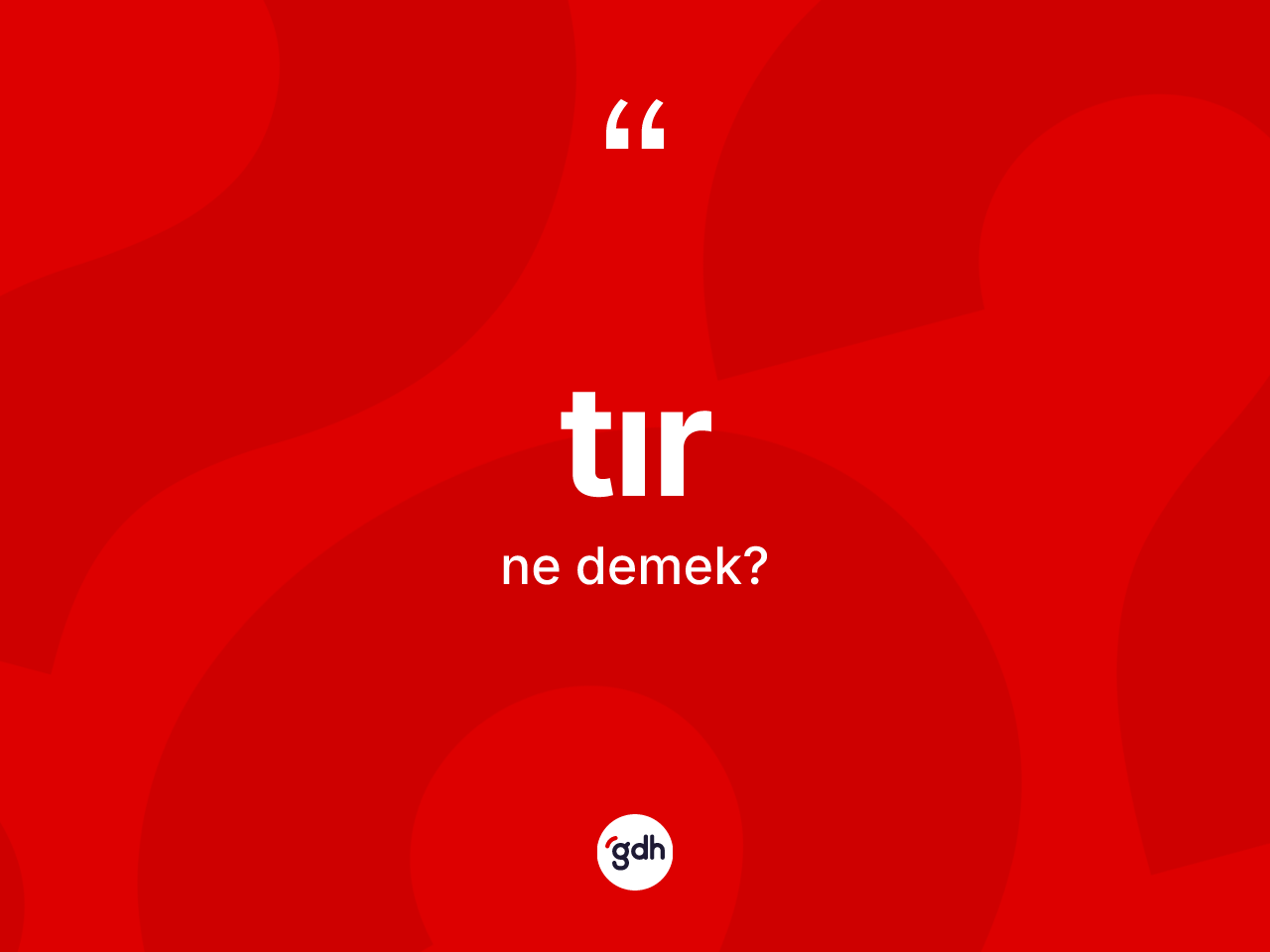 Tır ne anlama gelir? Tırın TDK'ya göre anlamı nedir?