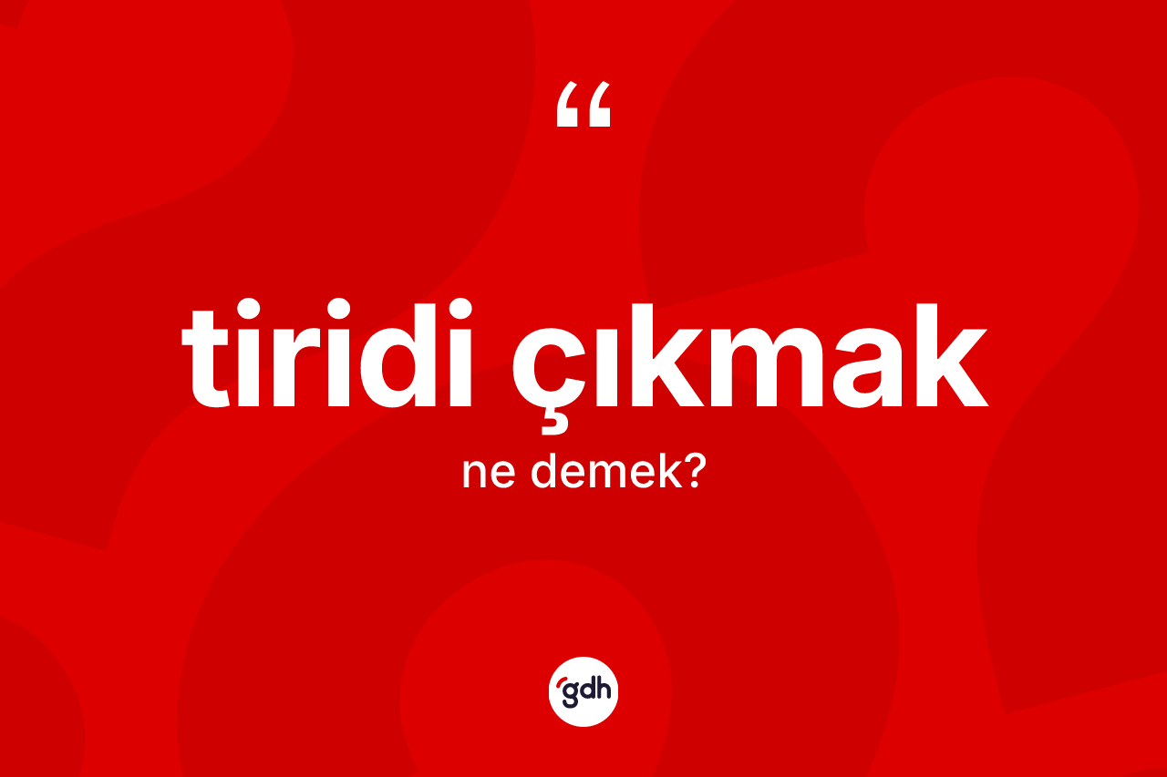 Tiridi çıkmak ifadesinin kısaca anlamı nedir?