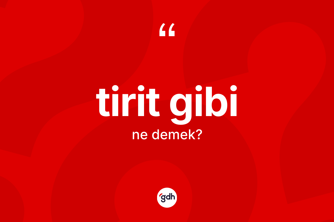 Tirit gibi ifadesinin anlamı nedir? Tirit gibi ifadesinin kaç farklı anlamı var?