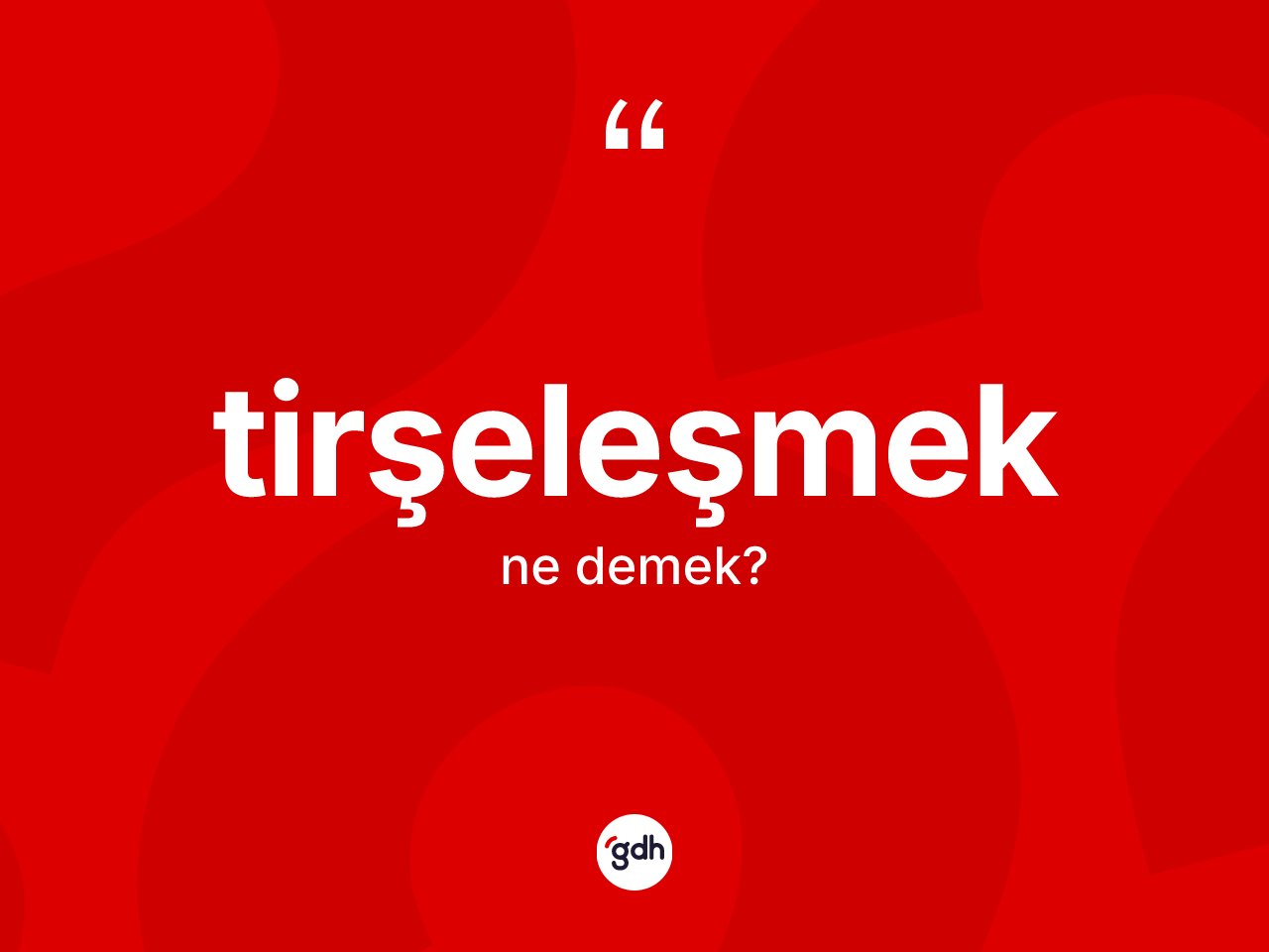 Tirşeleşmek kelimesinin anlamı nedir? Tirşeleşmeğin TDK'ya göre anlamı nedir?
