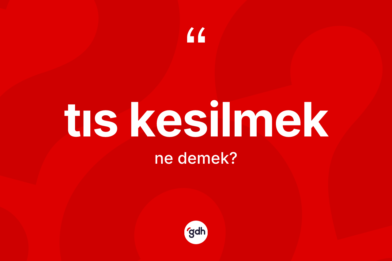 Tıs kesilmek ifadesinin anlamı nedir? Tıs kesilmek sözünün TDK anlamı nedir?