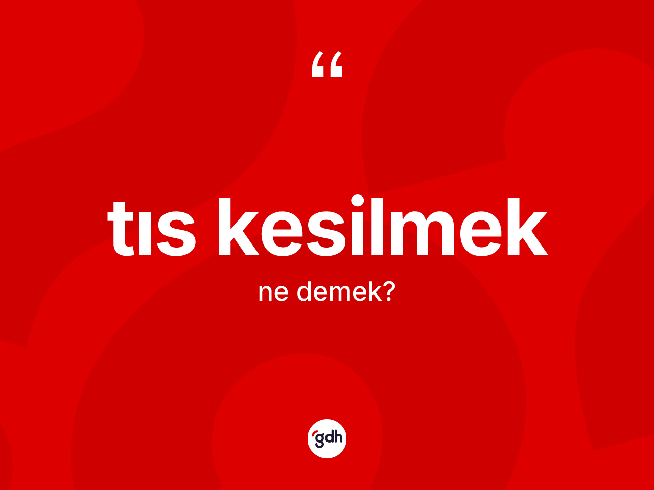 Tıs kesilmek ifadesinin anlamı nedir? Tıs kesilmek sözünün TDK anlamı nedir?
