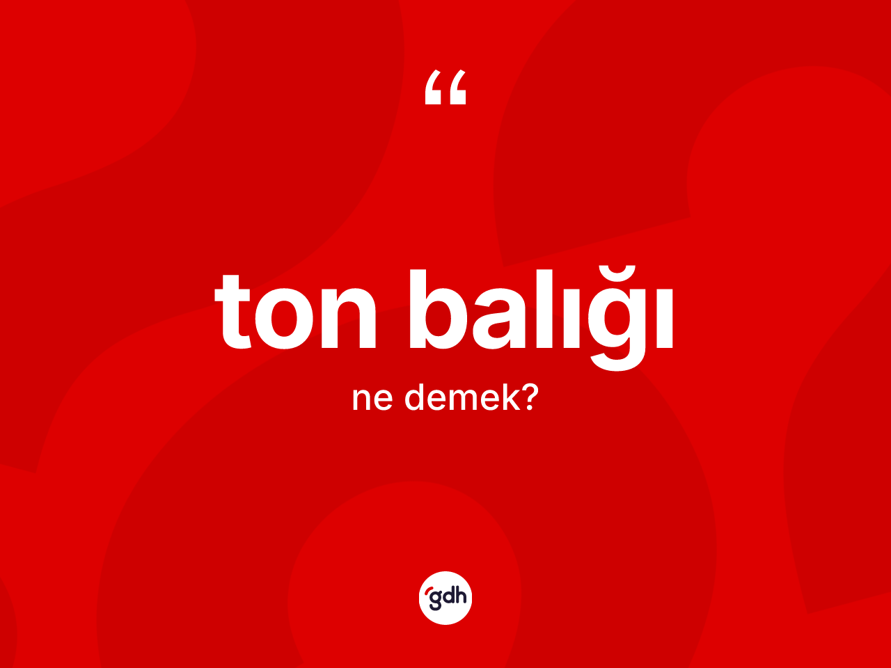 Ton balığı kelimesinin anlamı nedir? Ton balığının TDK'ya göre anlamı nedir?