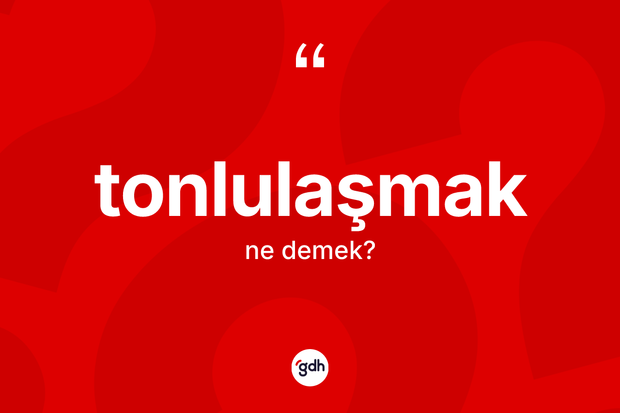 Tonlulaşmak kelimesinin tanımı nedir? Tonlulaşmağın TDK'ya göre anlamı nedir?