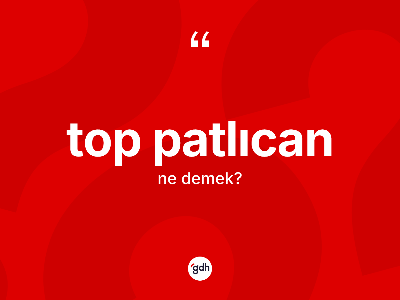 Top patlıcan kelimesinin sözlükteki tanımı nedir? Top patlıcanın TDK'ya göre anlamı nedir?