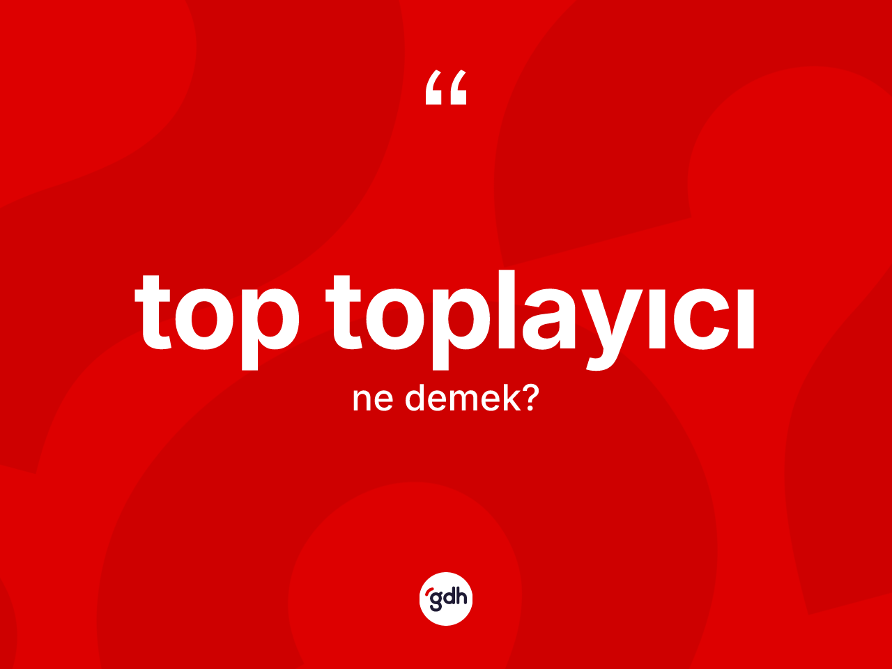 Top toplayıcı kelimesinin sözlükteki tanımı nedir? Top toplayıcının TDK'ya göre anlamı nedir?