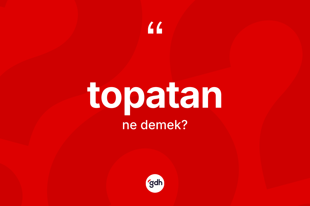 Topatan ne demek? Topatanın TDK'ya göre anlamı nedir?