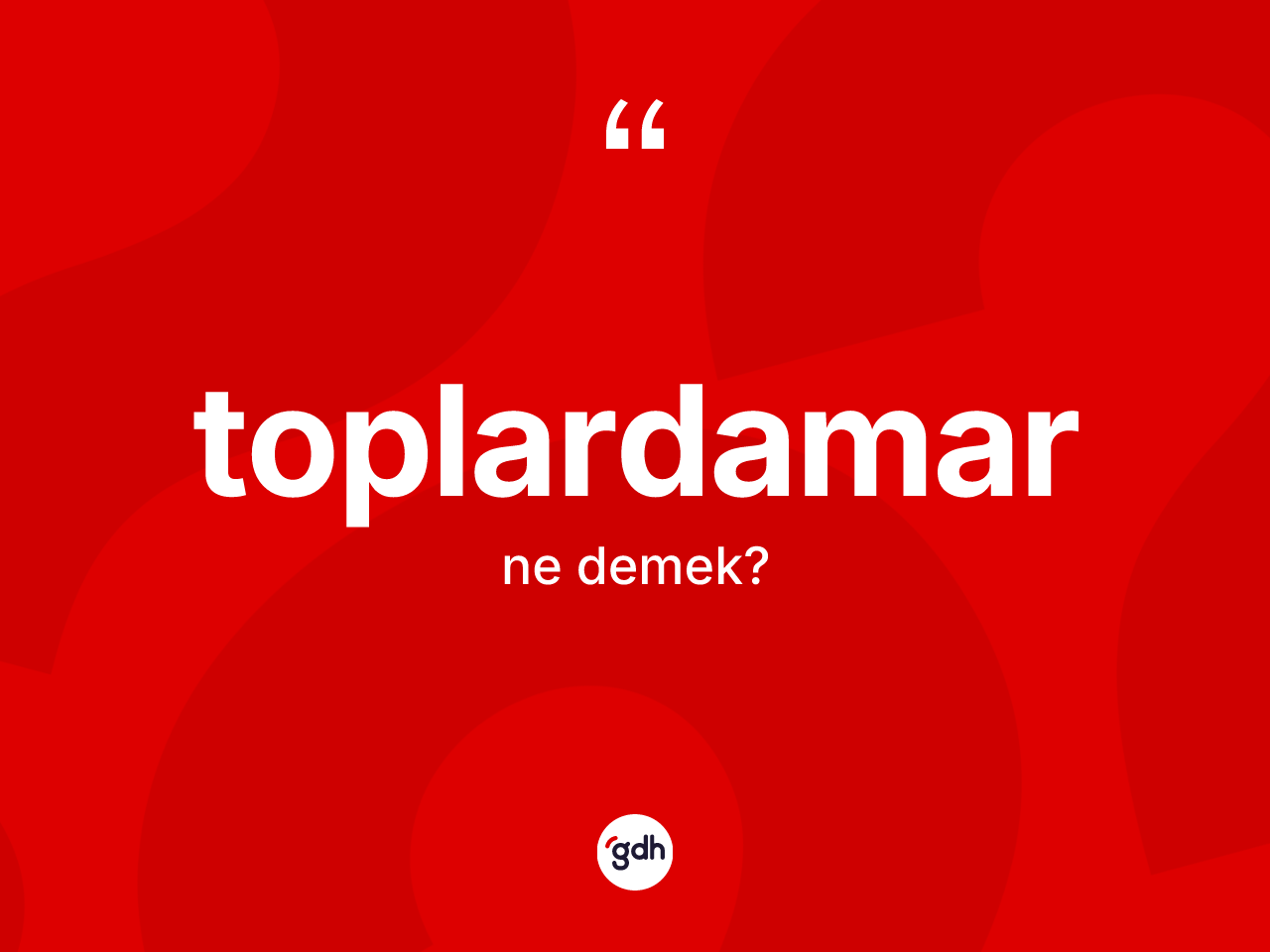 Toplardamar ne anlama gelir? Toplardamarın TDK'ya göre anlamı nedir?