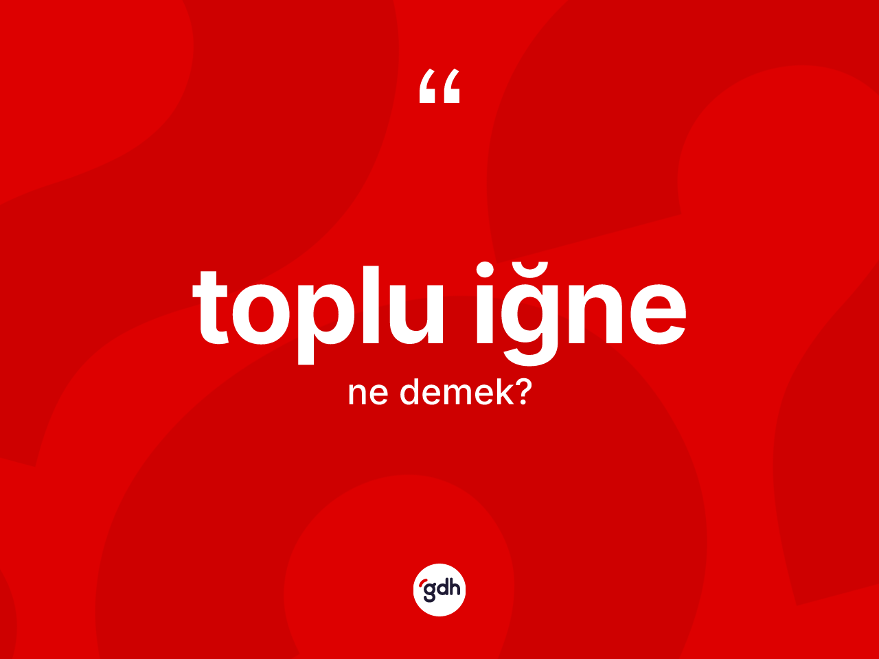 Toplu iğne ne anlama gelir? Toplu iğnenin sözlükteki anlamı nedir?