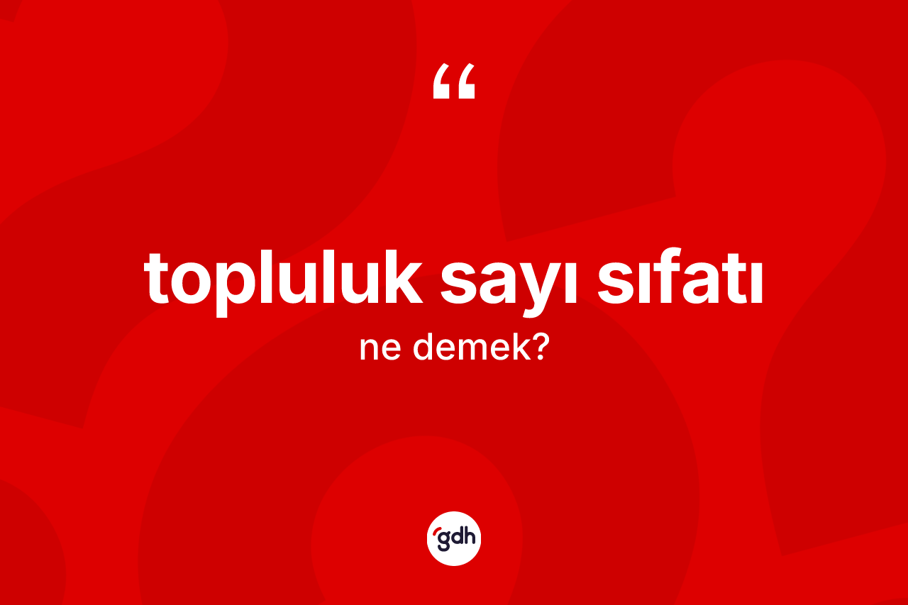 Topluluk sayı sıfatı kelimesi ne anlama gelir?