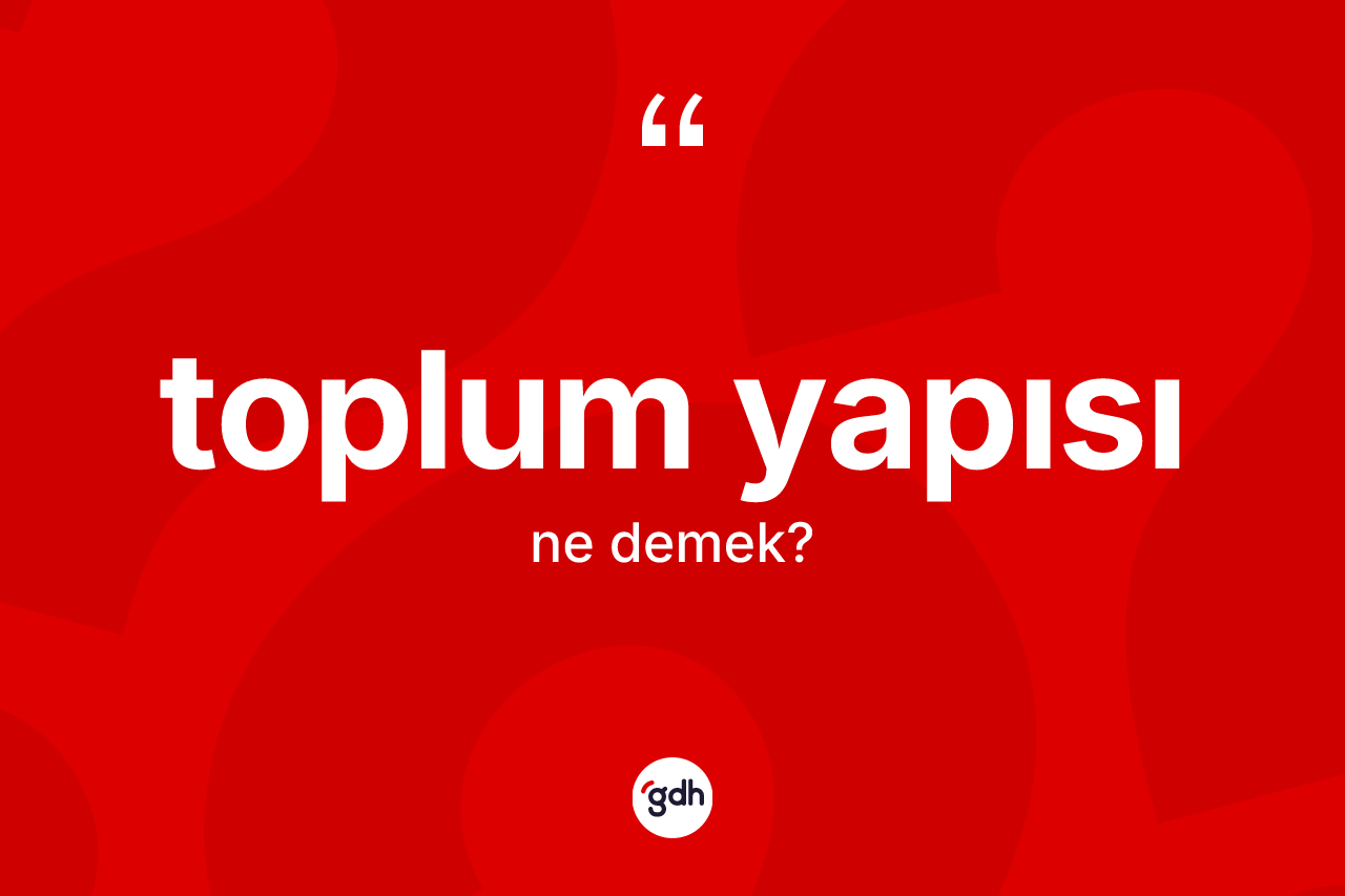 Toplum yapısı kelimesi ne demek? Toplum yapısının sözlükteki anlamı nedir?