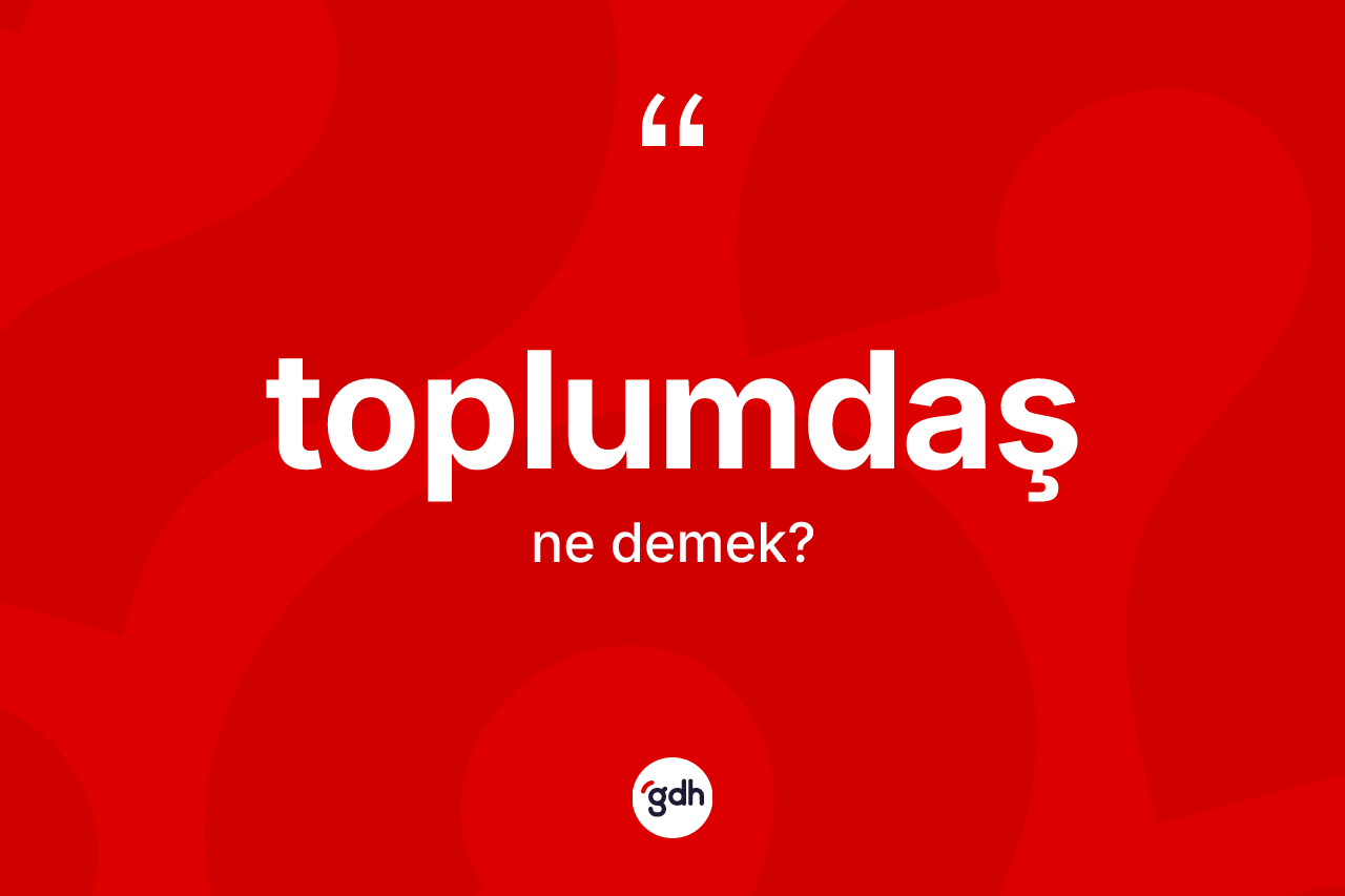 Toplumdaş kelimesinin tanımı nedir? Toplumdaşın TDK'ya göre anlamı nedir?