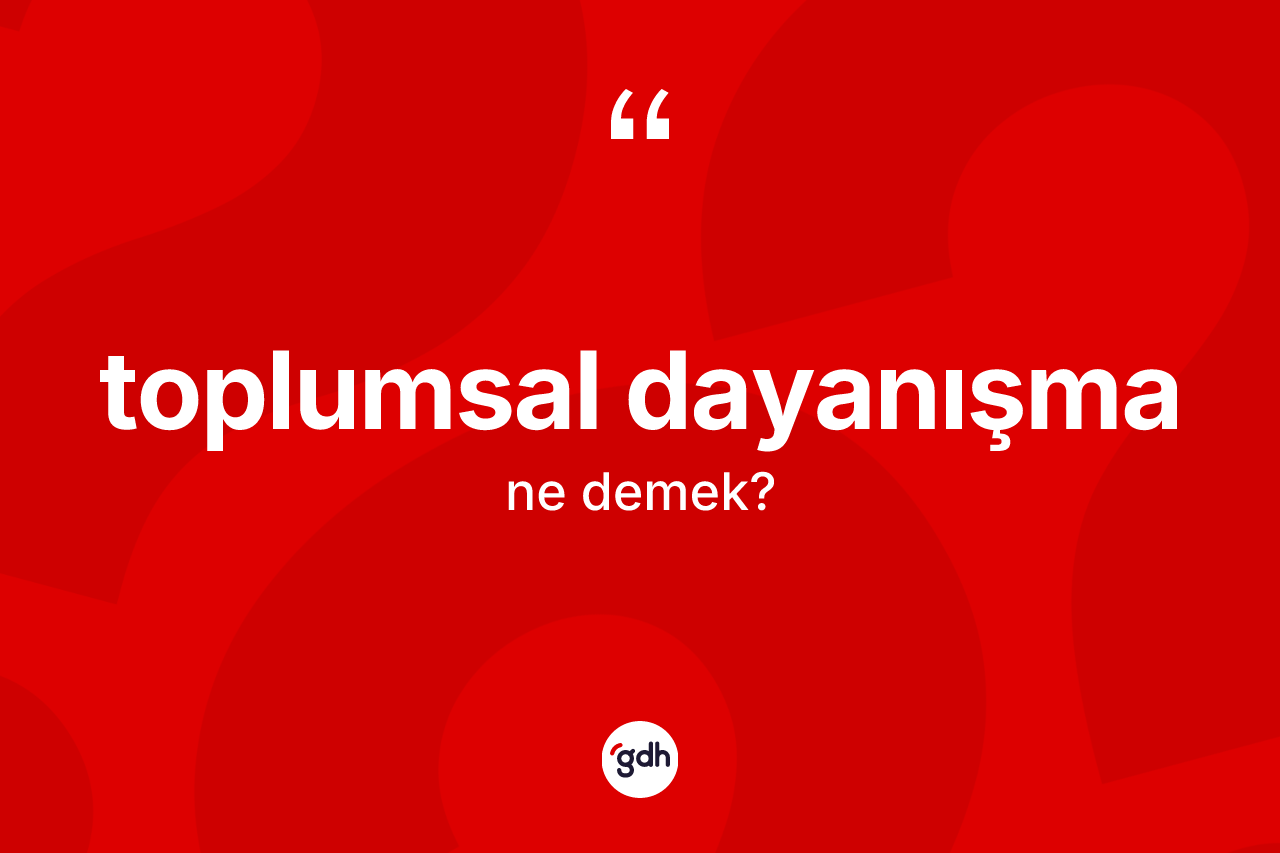 Toplumsal dayanışma ne anlama gelir? Toplumsal dayanışma kelimesinin kaç farklı anlamı var?