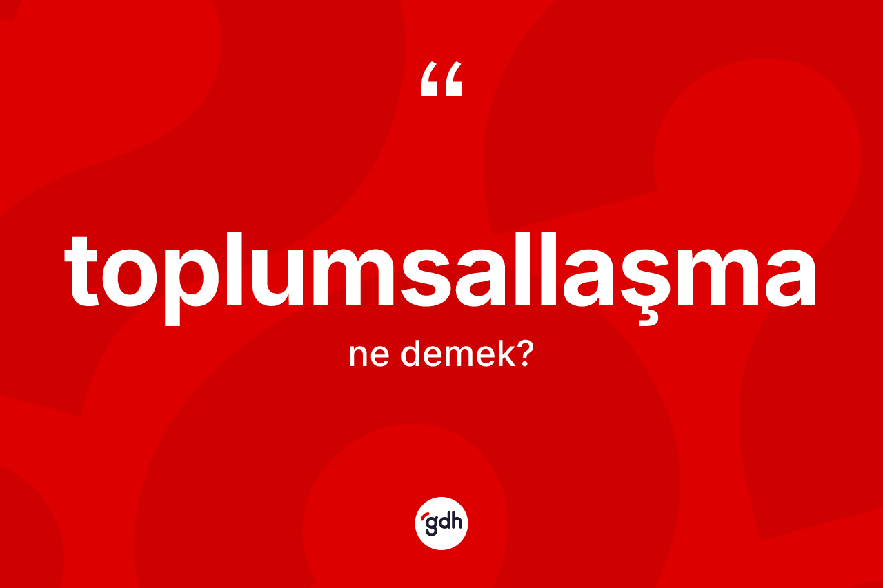 Toplumsallaşma kelimesinin anlamı nedir?