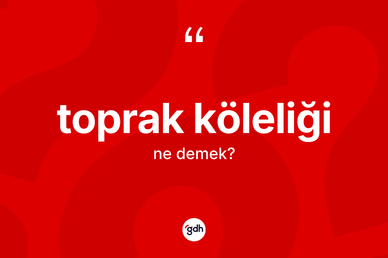 Toprak köleliği kelimesi ne anlama gelir? Toprak köleliğinin TDK'ya göre anlamı nedir?