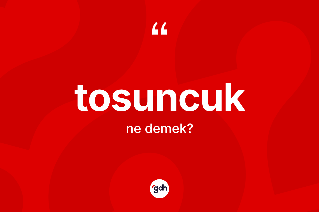 Tosuncuk kelimesinin tanımı nedir? Tosuncuğun kısaca tanımı nedir?