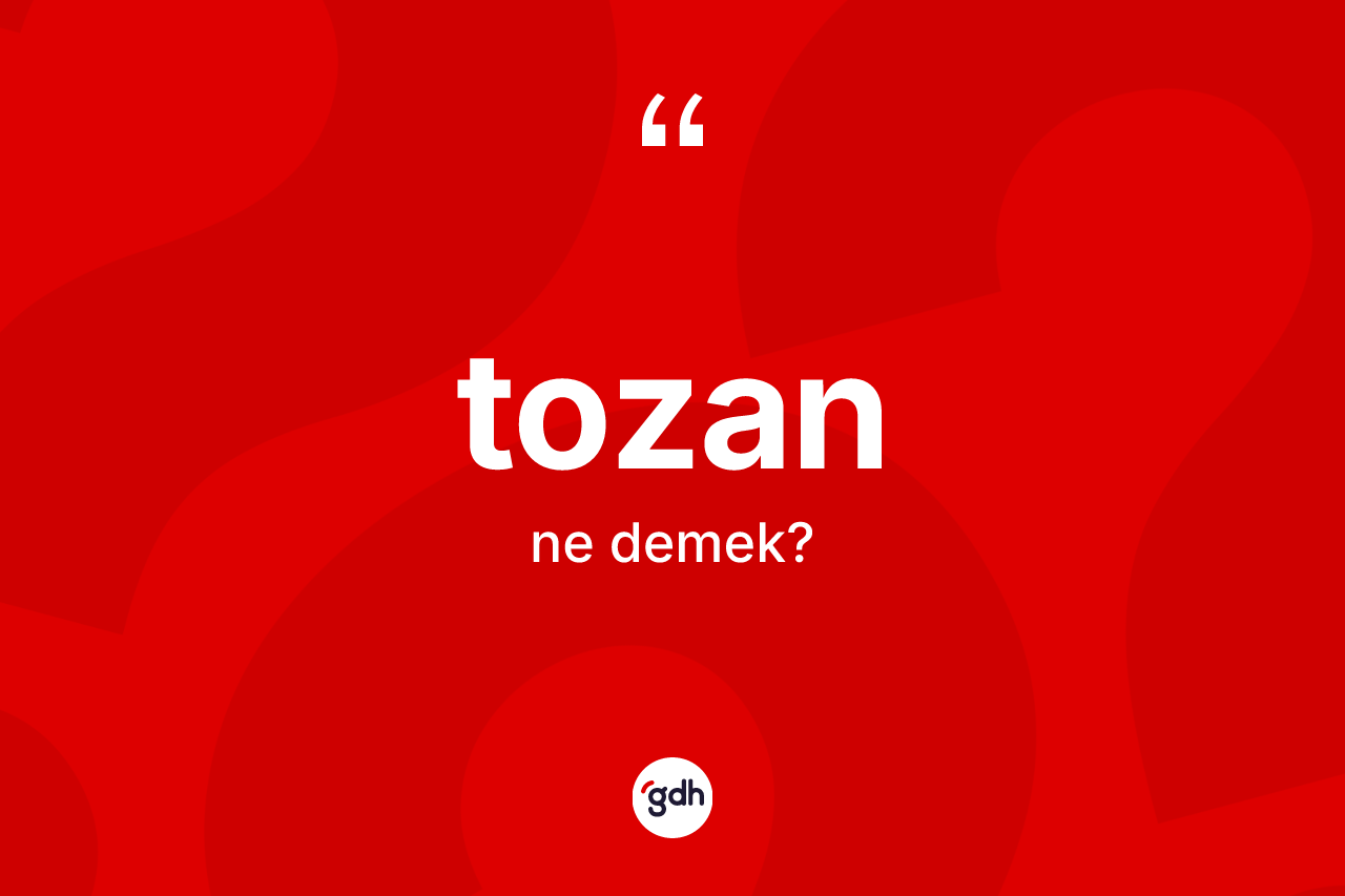 Tozan kelimesinin anlamı nedir? Tozanın TDK'ya göre anlamı nedir?