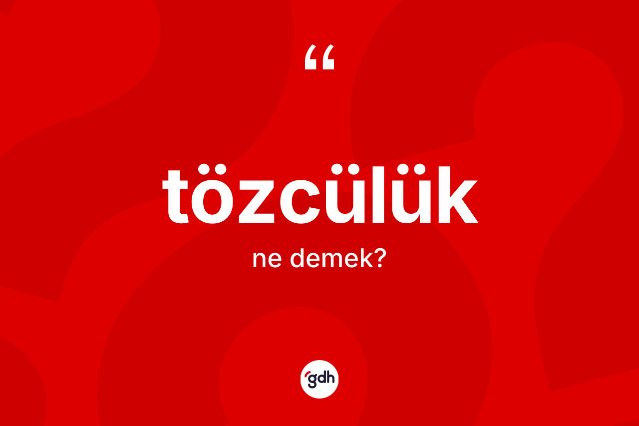 Tözcülük ne anlama gelir? Tözcülük kelimesinin kaç farklı anlamı var?