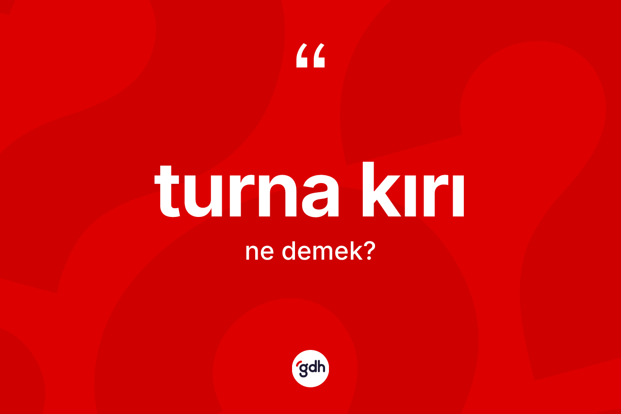 Turna kırı kelimesinin tanımı nedir?