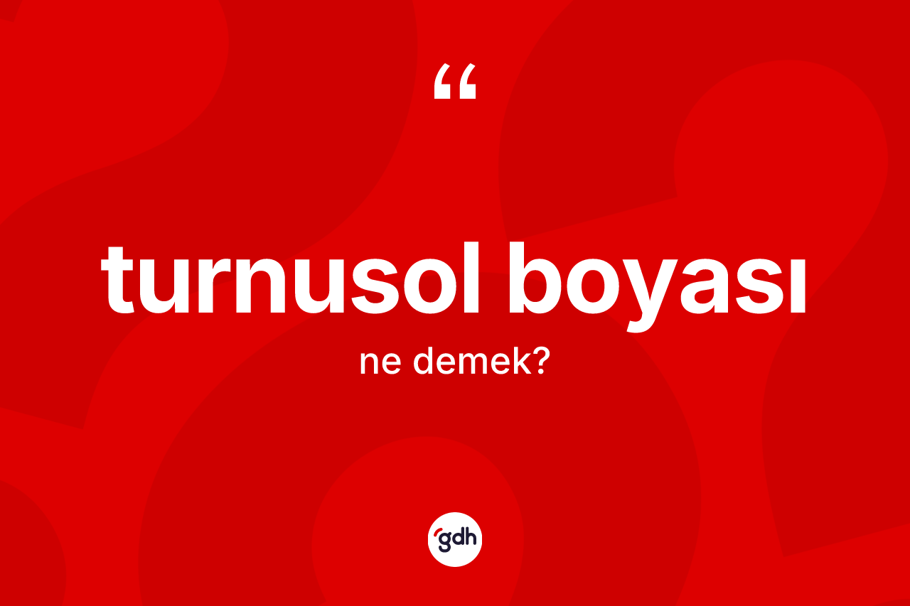 Turnusol boyası kelimesi nedir?