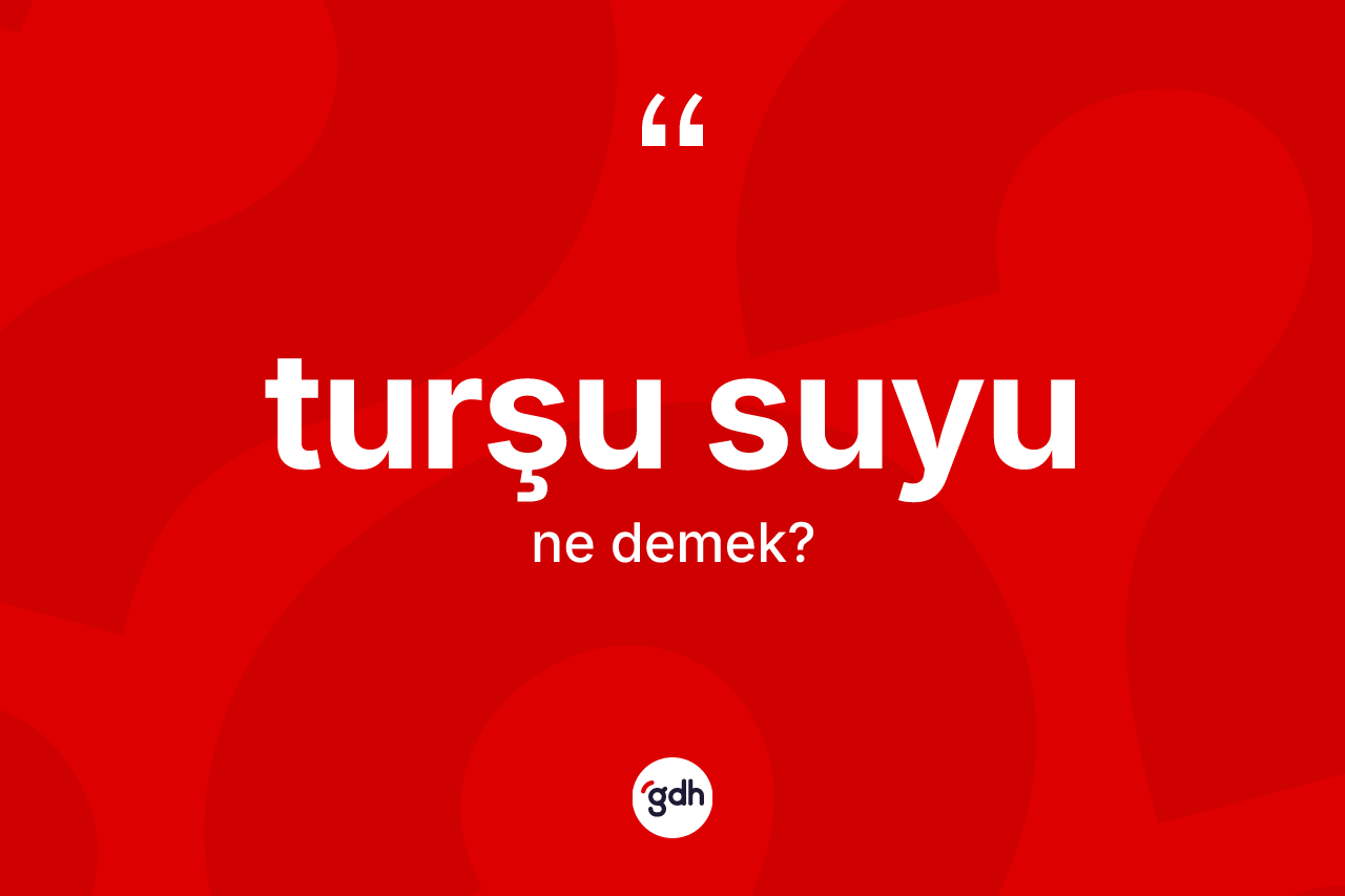 Turşu suyu ne demek? Turşu suyunun sözlükteki anlamı nedir?
