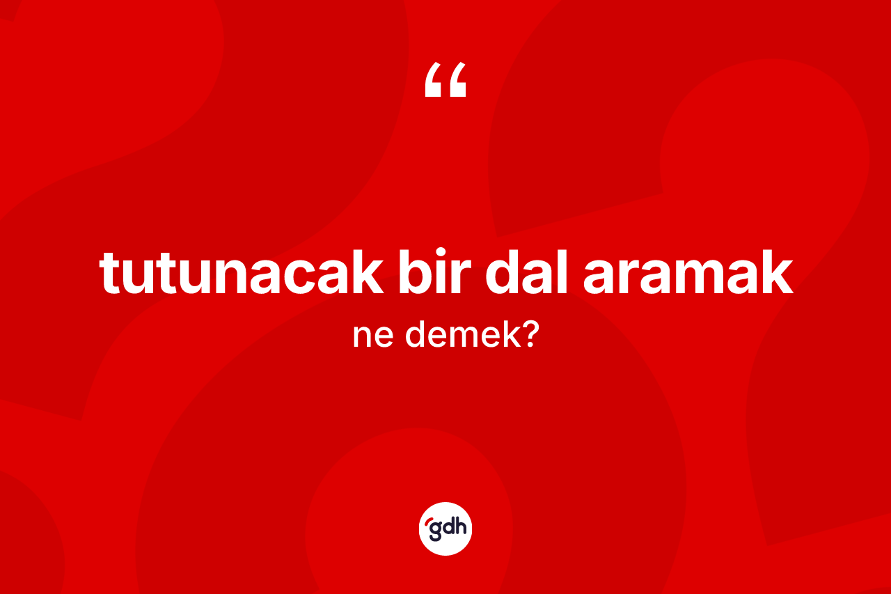 Tutunacak bir dal aramak ifadesinin tanımı nedir?