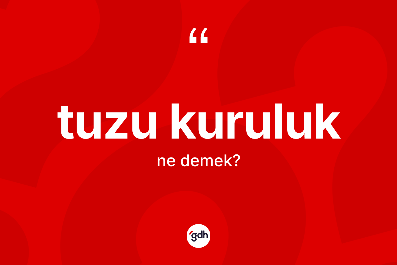 Tuzu kuruluk kelimesi nedir? Tuzu kuruluğun TDK'ya göre anlamı nedir?