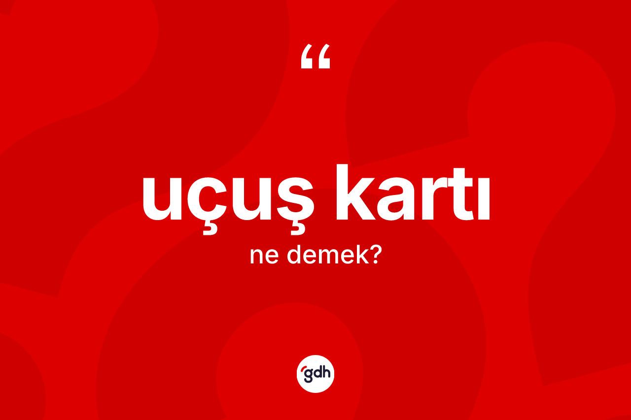 Uçuş kartı ne demek? Uçuş kartı kelimesinin TDK anlamı nedir?