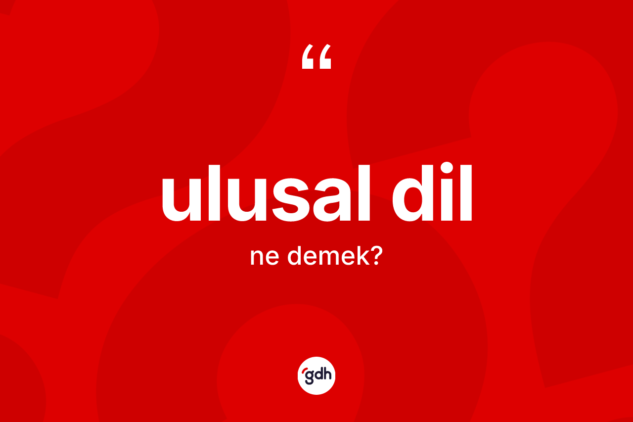 Ulusal dil ne anlama gelir? Ulusal dilin TDK'ya göre anlamı nedir?