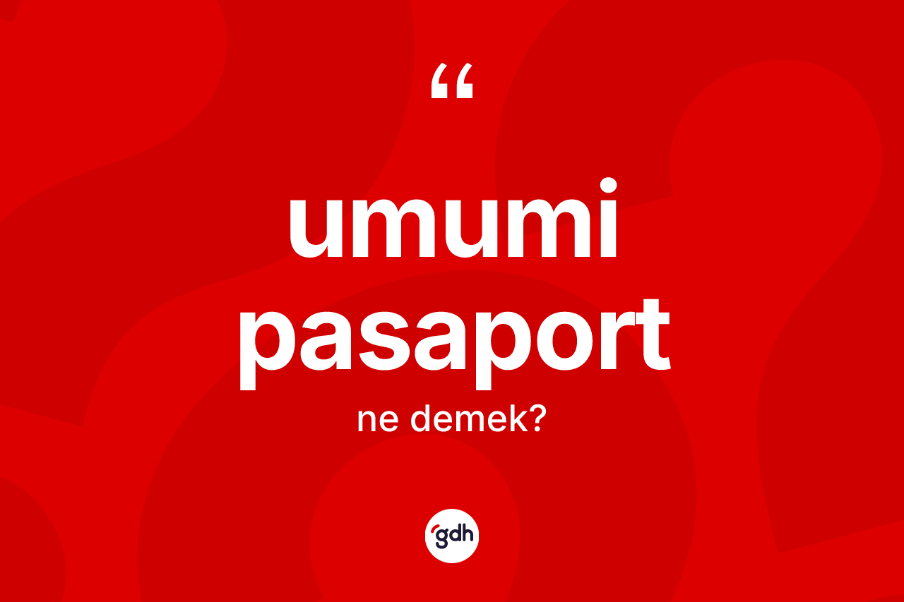 Umumi pasaport ne anlama gelir?