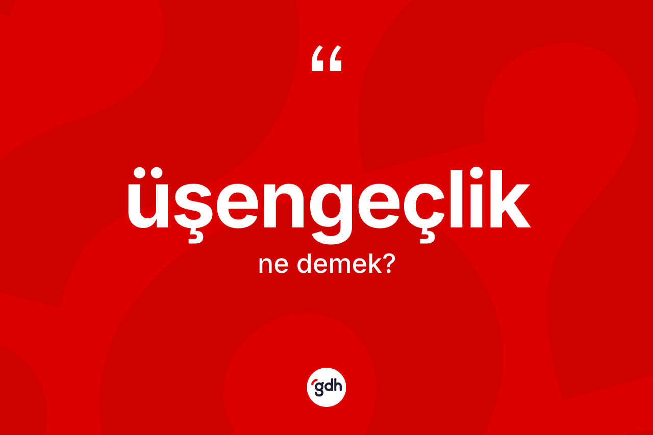 Üşengeçlik kelimesi ne anlama gelir?