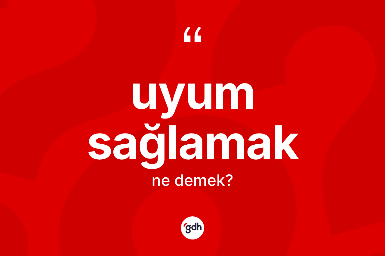 Uyum sağlamak sözü ne demektir?
