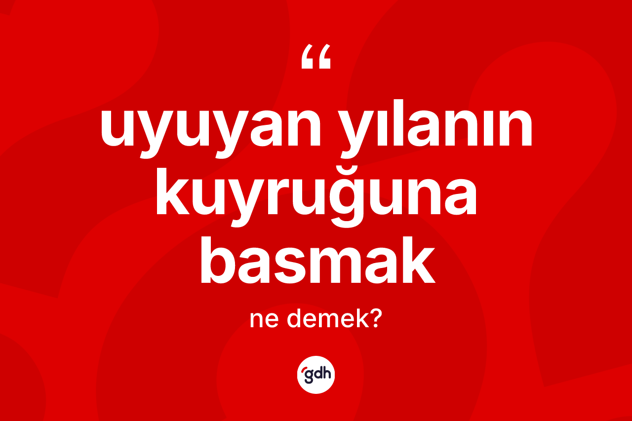 Uyuyan yılanın kuyruğuna basmak ifadesinin sözlükteki anlamı nedir?
