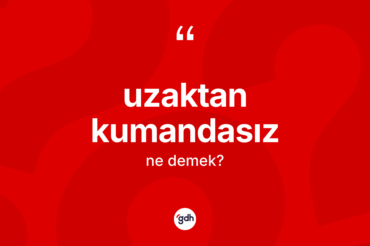 Uzaktan kumandasız kelimesinin anlamı nedir? Uzaktan kumandasızın TDK'ya göre anlamı nedir?