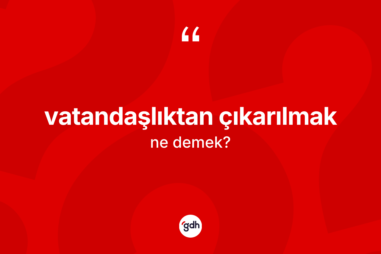 Vatandaşlıktan çıkarılmak nedir?