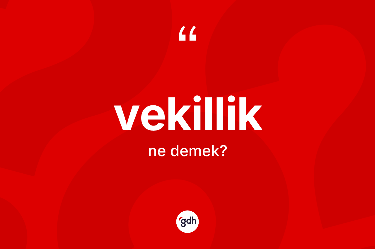 Vekillik kelimesinin sözlükteki tanımı nedir?