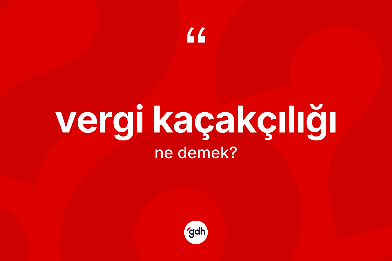Vergi kaçakçılığı kelimesi ne demek? Vergi kaçakçılığı kelimesinin kaç farklı anlamı var?
