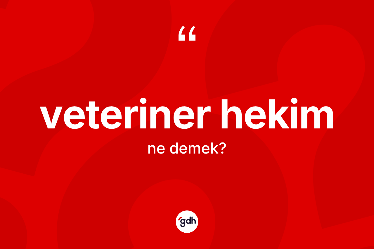 Veteriner hekim kelimesinin anlamı nedir? Veteriner hekimin TDK'ya göre anlamı nedir?